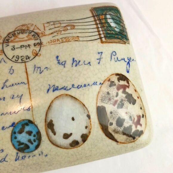 Post & Quill porcelain lidded box by Homart - Picture 9 of 10